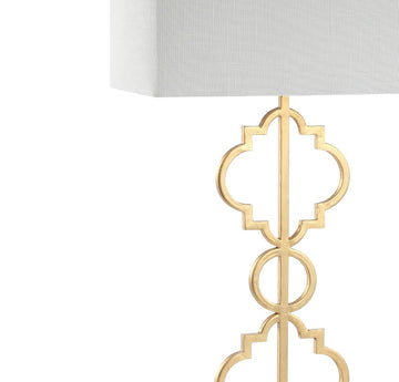 Selina 32" Iron Ogee Trellis Modern LED Table Lamp - JONATHAN Y
